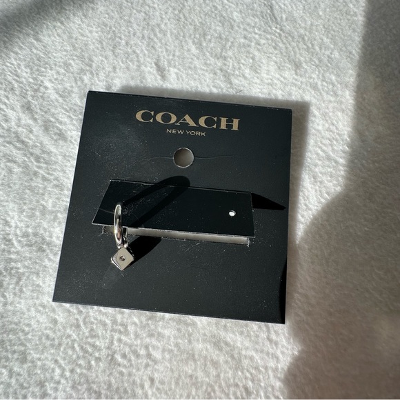 Coach NWT Mini Dice Hoop Charm Earring in Silver, Single Earring - Picture 10 of 10